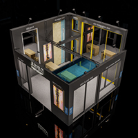 Stand d'exposition modulaire haut de gamme en bois, conception et fabrication sur mesure de stands portables pour salons professionnels