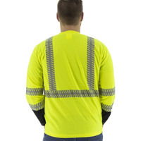 Chemise de sécurité réfléchissante à haute visibilité avec logo personnalisé, fond noir, bandes de signalisation pour les travailleurs de la construction et des entrepôts