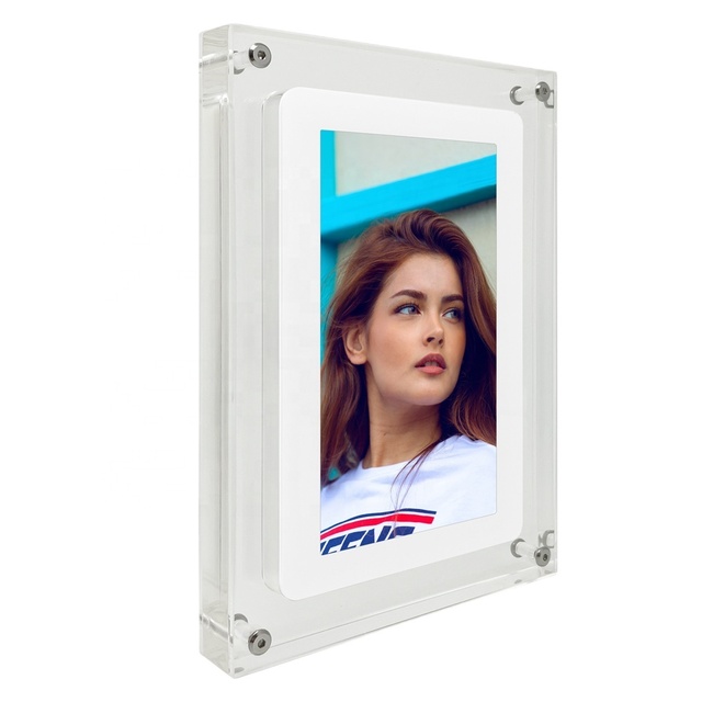 Large Stock Mother's Day Gift 7 Inch Video and Picture Player With 8GB Memory and Big Battery NFT Acrylic Motion Video Frames