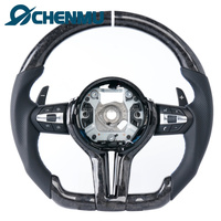 Volant en cuir et fibre de carbone Forge pour BMW X1 X2 X3 F30 F10 F11F12 F18 F31 F45 F16 F06 F01F15 F20 F22 avec bande blanche