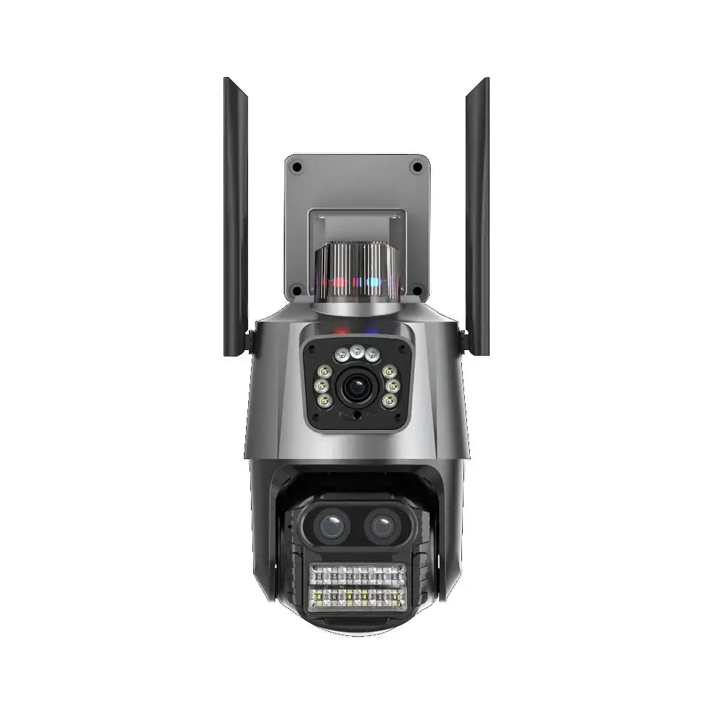 Trois lentilles 4k 9mp couleur Ptz Surveillance vidéo Cctv sécurité à domicile sans fil Wifi 12v caméra IP extérieure