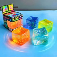 Jouet anti-stress souple transparent brillant pour adultes, cube à presser en maltose, aide à calmer les émotions