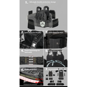 Factory Multifunctional Outdoor <b>Tactical</b> Training <b>Vest</b> with Chest Strap Polyester Safety Protection Self-defense Gear - Product Image 4