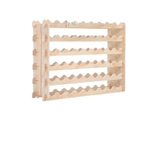 Range-bouteilles empilable en bois 6 niveaux en bouleau, autoportant, pour caves - Product Image 1