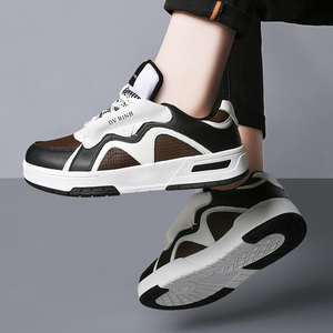 Chaussures de marche décontractées à plateforme pour hommes, baskets de skateboard respirantes avec semelle intermédiaire en EVA et semelle extérieure en caoutchouc souple antidérapante - Product Image 2