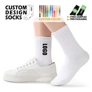 कस्टम डिजाइन अपने स्वयं के एथलेटिक आकस्मिक मोजे सादे सफेद मध्य बछड़े के मोजे डिजाइन लोगो अनुकूलित मोजे - Product Image 1