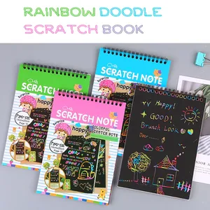 Jumon Custom DIY Rainbow Scratch <b>Book</b> Art Sets Paper Cards with Wooden Tools for Children T-48 - Product Image 2