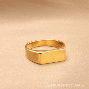 Men's Titanium Steel Rectangular <b>Ring</b> <b>Silver</b> Color Geometric Design Gift Jewelry - Product Image 3