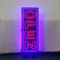 Télécommande sans fil panneau d'affichage LED double face extérieur étanche boîte à lumière LED OPEN lampe à lettres porte panneau d'affichage vertical