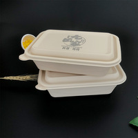 Boîte à lunch biodégradable en amidon de maïs JIAHUI, boîte bento jetable, boîte à emporter carrée, récipient alimentaire pour salade, moule personnalisé