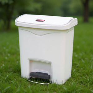 Cestino per Rifiuti a Pedale 15 L Bianco con Apertura Frontale - Product Image 3