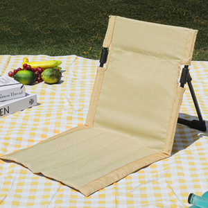 Kursi Pantai Lipat Ringan Modern dengan Sandaran yang Dapat Disesuaikan, Kantong Besar Ber-resleting, dan Portabel - Product Image 4