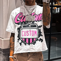 T-shirt Streetwear Personnalisé 100% Coton, Coupe Boxy Épaisse, Ourlet Brut, Impression DTG, T-shirt Graphique pour Homme