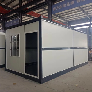 โครงสร้างเหล็กชุบสังกะสีแข็งแรงทนทานต่อแรงลมและแผ่นดินไหว บ้านคอนเทนเนอร์พับได้ แผงแซนวิชกันน้ำ ทนทาน - Product Image 1