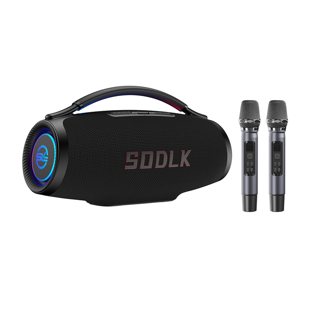 SODLK S1622 520W Wireless Party Speaker with 2 Wireless Mics 3-Way Crossover with Dynamic RGB Supports EQ/TWS/ARC/MIC IN/OTG
