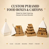 Boîte à amuse-gueules pyramidaux Halal pour traiteur, pâtisseries, desserts, friandises, collations, bouchées légères, plateaux de dégustation, multi-niveaux, écologiques
