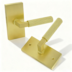 Cerradura de Puerta Moderna de Aleación de Zinc con Placa Rectangular y Manija Recta Moleteada para Puerta Interior de Paso/Privacidad, Compatible con OEM - Product Image 4