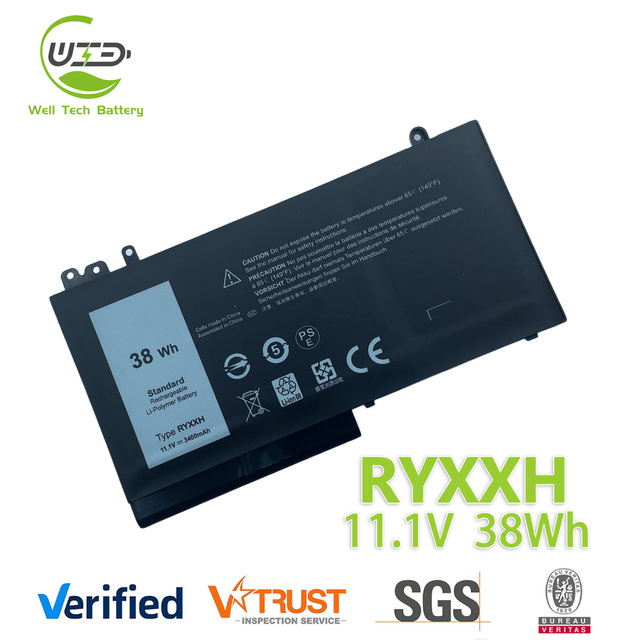 Wholesale 11.1V 38Wh Laptop Battery RYXXH 9P4D2 5TFCY for Dell Latitude 3150 3160 E5250 E5450 E5550 E5270 Notebook Battery