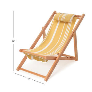Sedia da spiaggia personalizzata frange pieghevoli Mini dimensioni adorabili bambini a strisce sedia a <span class=keywords><strong>sdraio</strong></span> in legno multicolore con cuscino - Product Image 6