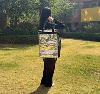 Sac de courses réutilisable pliable avec logo personnalisé, style chariot, imperméable, non tissé, avec roulettes, pour le stockage et les voyages