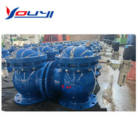 Vanne de décharge de boues à diaphragme à structure contrôlée YOUYI, hydraulique DN80-600 pour l'huile et l'eau