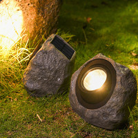 Nouvelles lampes solaires LED pour jardin, lumière de roche, IP65, étanches, petites lampes d'extérieur blanches pour cour, parc