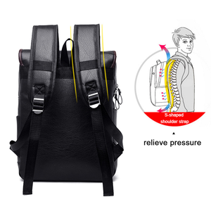 <span class=keywords><strong>Zaino</strong></span> da uomo retrò alla moda per computer, da viaggio, grande capacità, <span class=keywords><strong>idrorepellente</strong></span> in PU - Product Image 4