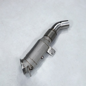 B58 G20 440i 2019 Plus Compatible 304 Stainless Steel Downpipe With OPF Tube Pearl Texture Heat Shield and Brushed Insulation - Product Image 1