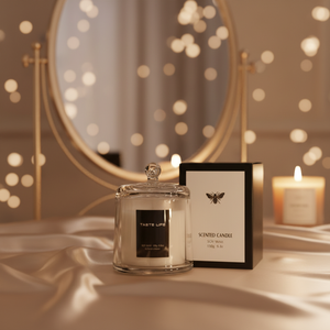 เทียนหอม LunaLith งานฝีมือสมัยใหม่ รูปทรงกระบอกแก้วสีทอง |   เทียนหอมจากขี้ผึ้งถั่วเหลืองสุดหรูและน้ำหอมปรับอากาศสำหรับตกแต่งบ้าน - Product Image 4