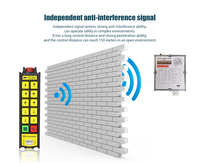 Interruptor Inalámbrico Industrial a Prueba de Agua IP66, Control Remoto por Radio RF, Control Remoto de Doble Velocidad de 8 Canales