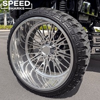 Jantes forgées 24x12 26x14 30x16 8x170 8x180 Super Single Deep Dish Floating Caps SRW pour Ford F250 F350 pour GMC Sierra 3500HD