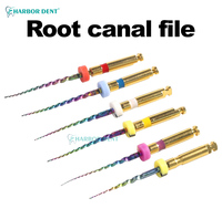 6 unids/caja de limas de oro de la serie Rainbow, limas de raíz de canal NiTi activadas por calor, puede doblar la lima rotativa de tratamiento endodóntico