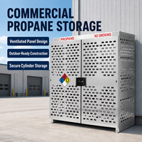 Casier de rangement démontable ventilé à double porte verrouillable pour le placement en extérieur de bouteilles de propane GPL de 20 lb
