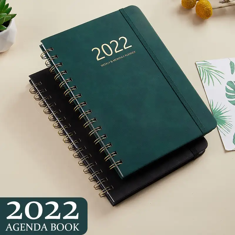 कस्टम मुद्रित 2022 शैक्षणिक साल दिन सर्पिल नोटपैड मासिक साप्ताहिक कैलेंडर नोटबुक योजनाकार