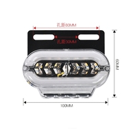 Feu de position latéral LED avec support noir, rouge, vert, bleu, ambre, blanc, 24V, étanche pour camion et remorque