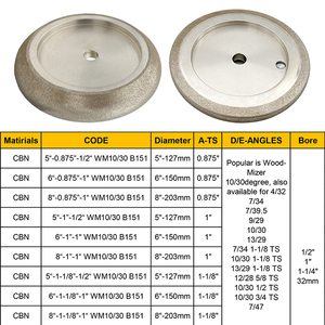 Piezas para Afiladora de Hojas de Sierra de Cinta Mills, Disco de Pulir CBN Electroplacado de 8 Pulgadas WM10/30 - Product Image 2