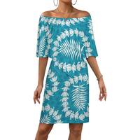 Dropshiping Vêtements Robes pour femmes Robe Shaw à épaules décolletées Design imprimé hawaïen Robes décontractées élégantes pour femmes