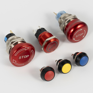 Interruptor de Botón Pulsador Metálico de 22 mm, IP65, Antivandálico, Momentáneo, Tipo 1NO NC - Product Image 1