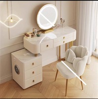 Miroir de coiffeuse intelligent multifonctionnel moderne avec éclairage pour chambre à coucher