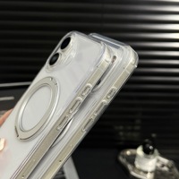 Coques de téléphone transparentes en acrylique avec support rotatif à 360° pour iPhone 17 Pro Max, coque magnétique pour iPhone 18 17 16 15 14