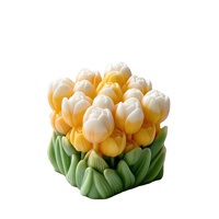 Bougie parfumée de luxe LF en forme de bouquet de tulipes, bougie décorative en forme de fleur violette et blanche, bougies décoratives, décoration esthétique de la pièce, marque privée