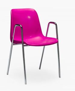 Sillón Moderno de Plástico PP con Patas de Metal, Sillón Comercial - Product Image 4