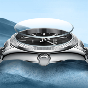 Orologio da Polso al Quarzo Mark Fairwhale per <span class=keywords><strong>Uomo</strong></span>, Ultra Sottile con Cassa da 1mm, Quadrante da 40mm, Cinturino da 20mm, Resistente all'Acqua 30M, in Acciaio Inossidabile, Analogico - Product Image 2