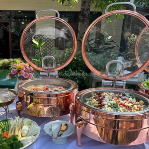 Ornate Catering Marmite Hammered Gold Hot Serving Chaffer Arabic-Chafing-<strong>Dish</strong> for Wedding Zaffa Buffet Hotel Ramadan <strong>Iftar</strong> <strong>Iftar</strong> - Product Image 6