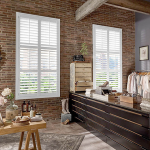 Ngang mở đầy đủ chiều cao Basswood cửa sổ louver trồng cửa chớp - Product Image 2