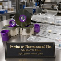Ruban d'impression TTO super premium en cire-résine de qualité alimentaire 55 mm x 600 m pour dispositifs médicaux et pochettes stériles