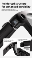 Lunettes intelligentes IA avec photographie et enregistrement vidéo 800W pixels, contrôle tactile et appareil portable.