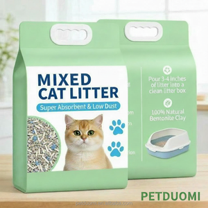 Litière pour chat mixte Tofu Bentonite, forte absorption, faible poussière, désodorisante, fourniture d'usine - Product Image 1
