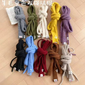 Y2K gestreifter Schal Lange weiche Strick wolle Fuzzy Halstuch <span class=keywords><strong>Emo</strong></span> Szene Streetwear Fluffy Acubi Grunge Schals für den Winter - Product Image 4