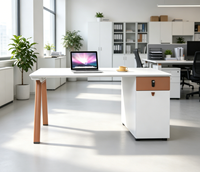 Poste de travail robuste en panneau de particules de 1,5 mm avec écran de 9 mm, boîte à câbles multifonction, ventilateur de refroidissement, verrouillage par mot de passe, moderne et réglable